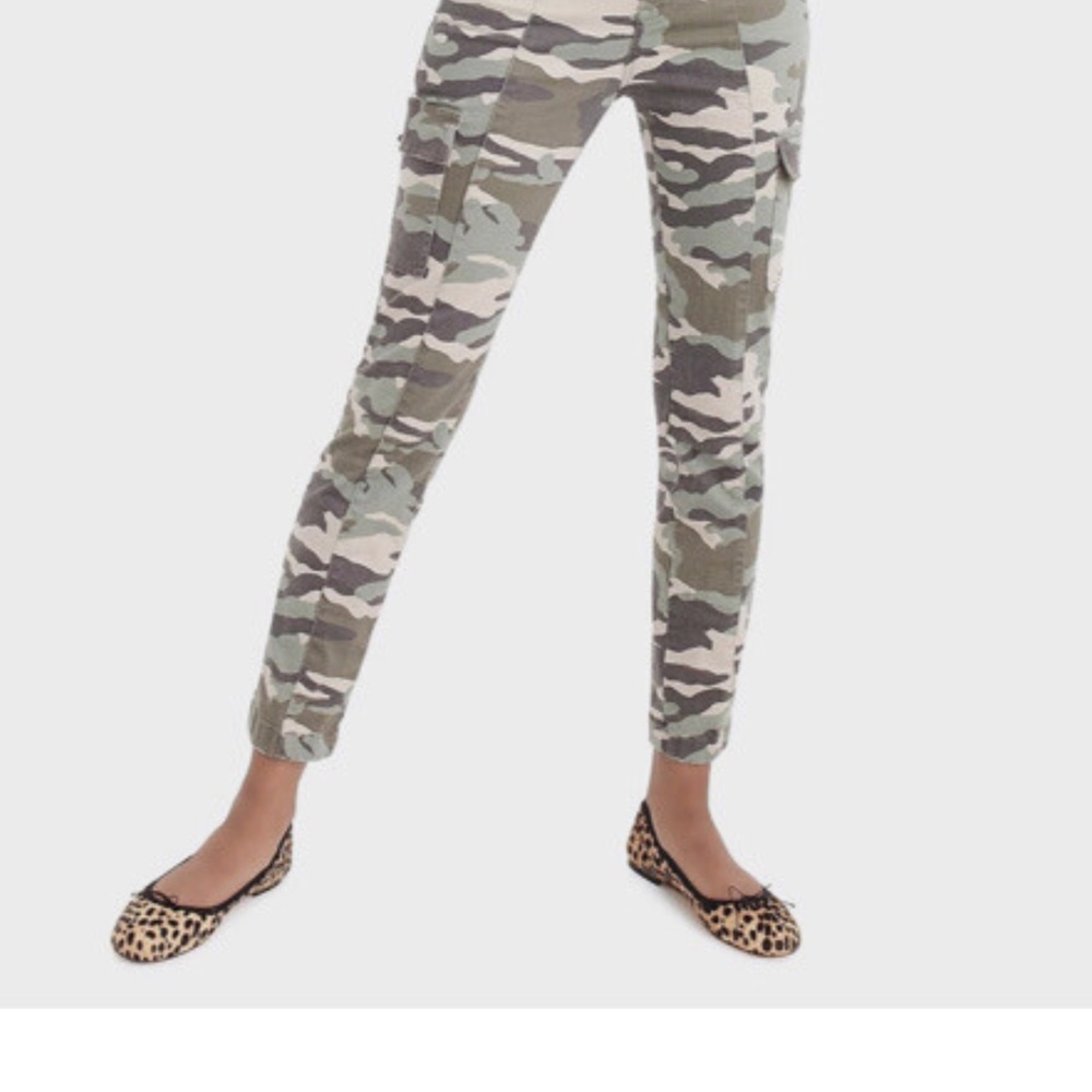 J Crew straight cargo camo pants.